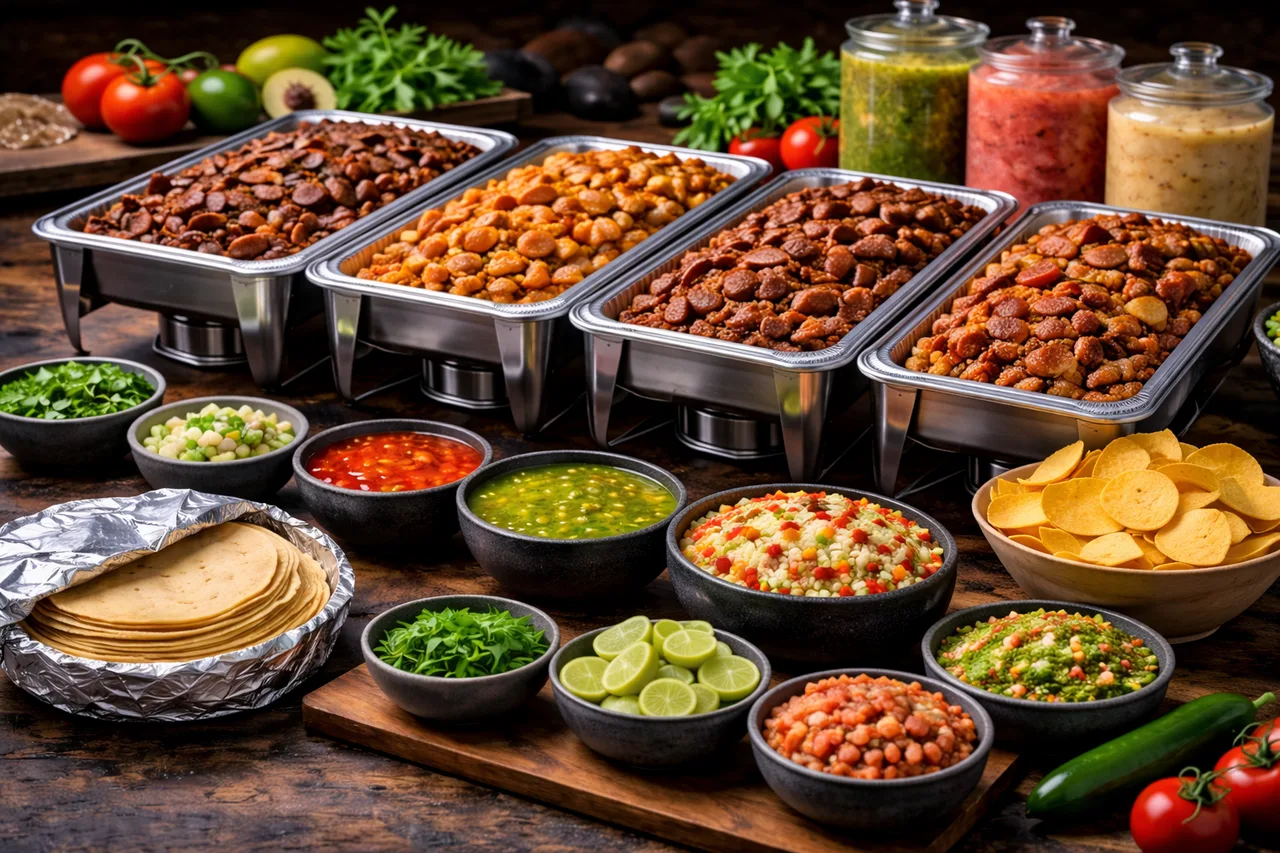 Parrillada para eventos en Cancún con montaje tipo buffet