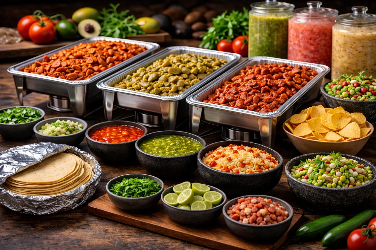 Taquiza para eventos en Cancún - guisados y montaje